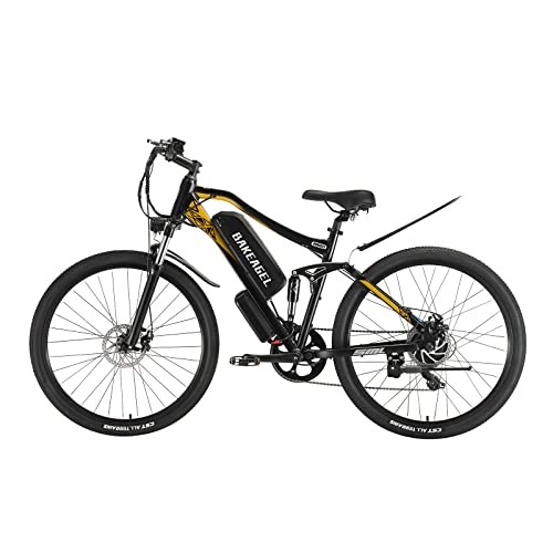 Bicicletas de montaña eléctrica : BAKEAGEL Bicicleta Eléctrica Plegable / Bicicleta Elédtric para Adultos de 27, 5'', con Frenos de Disco Delanteros y Traseros y Bicicleta de Montaña Eléctrica Shimano con Desviador de 7 Velocidades