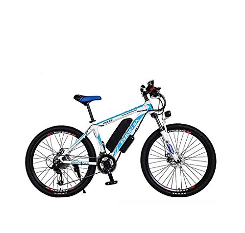 Bicicletas de montaña eléctrica : Bicicleta de montaña eléctrica para Adultos de 26 Pulgadas, batería de Litio de 36 V y 10, 4 Ah, con Bloqueo de Coche / Guardabarros / Bolsa / Linterna / inflador, B, 27 Speed