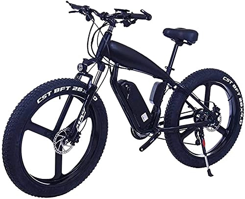 Bicicletas de montaña eléctrica : Bicicleta electrica Bici de montaña eléctrica de 26 pulgadas 4.0 Neumático de la nieve Bicicleta de nieve Strong Power 48V 10Ah Batería de litio Batería de litio Bicicleta de la playa Doble disco de l