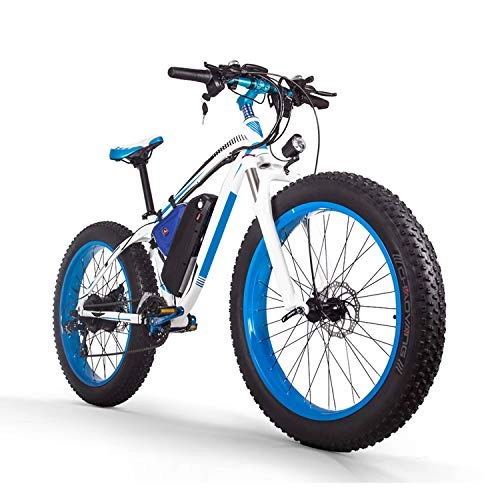 Bicicletas de montaña eléctrica : Bicicleta eléctrica de 26 pulgadas bicicletas de montaña eléctricas para adultos con 48V16Ah1000W batería de iones de litio freno de disco doble y suspensión completa E-bike 21 velocidades Shifter