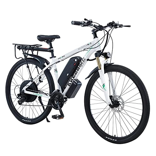 Bicicletas de montaña eléctrica : Bicicleta Eléctrica de 29" para Hombres de 48V 13Ah, Shimano de 21 Velocidades, Bicicleta de Ciudad para Hombres y Mujeres, E-Bike MTB Pedal Assist (Blanco)