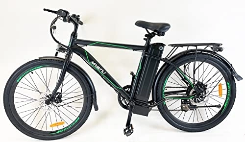 Bicicletas de montaña eléctrica : Bicicleta eléctrica de montaña de 26 pulgadas, motor de 36 V 250 W, batería de 36 V 12, 5 Ah y cambio Shimano de 6 marchas.