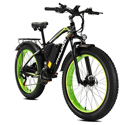 Bicicletas de montaña eléctrica : Bicicleta Eléctrica E-MTB 26", Bicicleta de Montaña con 4, 0 Neumáticos Gordos Batería Litio 48V 13Ah, 85N.m, Shimano 21vel, Freno de Disco Hidraulico, Kilometraje de Recarga 70KM