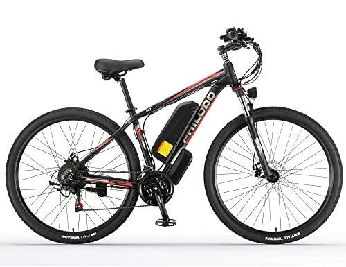Bicicletas de montaña eléctrica : Bicicleta Eléctrica E-MTB 26'', E-Bike Frenos Hidráulicos, Batería Litio 48V / 13Ah 90KM, Poderoso Brushless Motor - 72N.m, Shimano de 21 Velocidades, E-Bike MTB Pedal Assist (Red-26'')