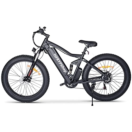 Bicicletas de montaña eléctrica : Bicicleta Eléctrica E-MTB 26" Full Suspension, Batería Litio 48V 10Ah, Kilometraje de Recarga hasta 35-80 km, Shimano 7 Velocidades