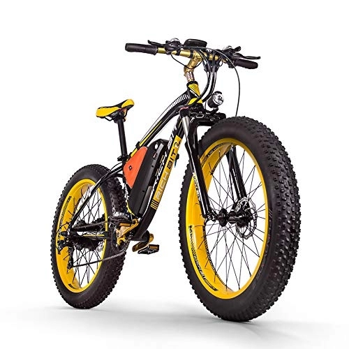 Bicicletas de montaña eléctrica : Bicicleta eléctrica para hombre, 48 V, 17 Ah, MTB Fat Bike de 26 x 4, 0 pulgadas para adulto, horquilla de suspensión con cerradura