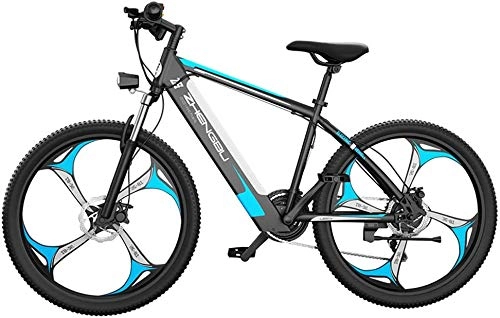 Bicicletas de montaña eléctrica : Bicicletas Bicicletas Eléctricas De Montaña Rígidas De 26 Pulgadas, Bicicleta De Montaña Para Adultos De 400 W Con Batería De Litio De 48 V Y 10 Ah, Bicicleta Eléctrica De Conmutación Con (Color:Azul)