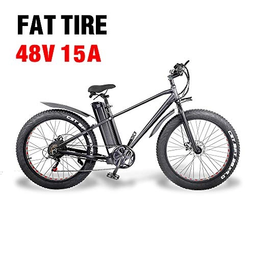 Bicicletas de montaña eléctrica : Bicicletas Electricas Montaña Electrica 26" e Bike Hombre 750W 48V 15A Batería 4.0 Fat Neumático Shimano 21 Velocidad