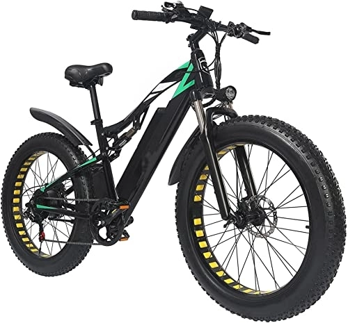 Bicicletas de montaña eléctrica : Bicicletas eléctricas de 7 velocidades para hombres Bicicleta eléctrica, Bicicletas eléctricas para adultos Bicicletas eléctricas de neumáticos gordos 26 * 4.0