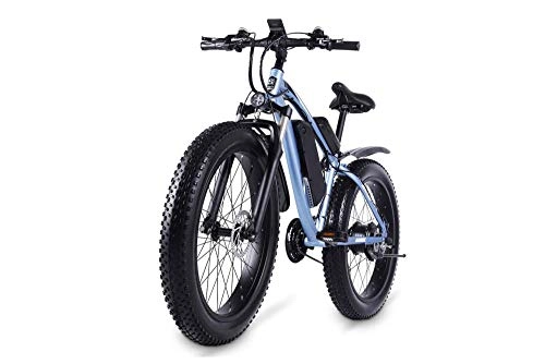 Bicicletas de montaña eléctrica : Bicicletas eléctricas para adultos, aleación de aluminio Bicicletas todo terreno, 26 pulgadas 48V 1000W 17Ah extraíble batería de iones de litio Mountain Ebike para hombres, azul