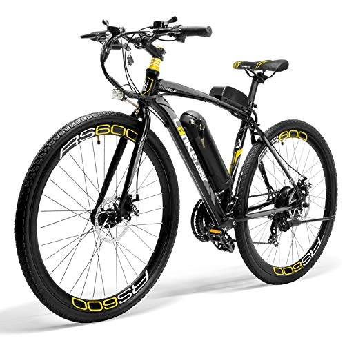 Bicicletas de montaña eléctrica : Brogtorl Bicicleta eléctrica LANKELEISI RS600, motor 300W, batería Samsung 36V 20Ah, marco de aleación de aluminio, bicicleta de carretera eléctrica (amarillo)
