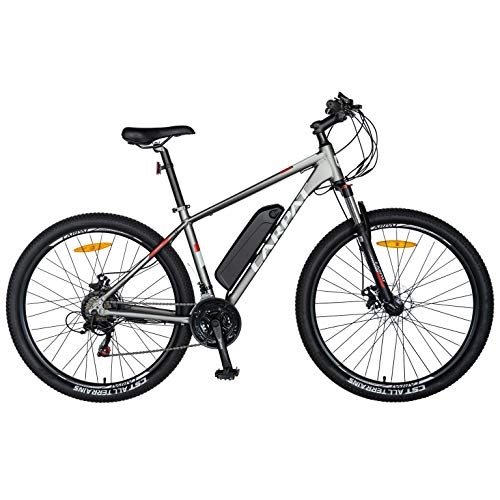 Bicicletas de montaña eléctrica : Carpat MTB - Bicicleta eléctrica (27, 5 pulgadas, motor de 250 W, autonomía máxima de 60 km, Shimano SL-TX30, CSC10 / 11E, gris / blanco)