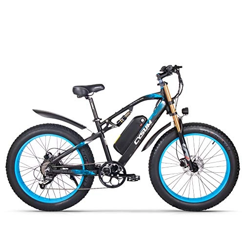 Bicicletas de montaña eléctrica : cysum Bicicletas eléctricas para Hombres, Fat Tire Ebikes de 26 Pulgadas Bicicletas Todo Terreno, Bicicleta de montaña con 48V 17Ah Batería de Litio extraíble