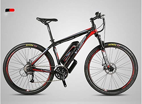 Bicicletas de montaña eléctrica : DASLING Electric Mountain Bike Use Lithium Battery Booster Motor 48V 350W Speed 25Km / H with 26 Inch Tire-Negro Rojo