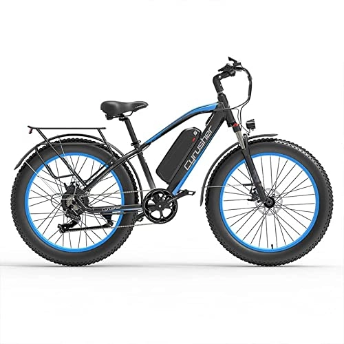 Bicicletas de montaña eléctrica : Extrbici Bicicleta eléctrica de montaña para Hombres y Mujeres con batería de Litio Impermeable de Banda Gruesa 48V16AH XF650 Blue