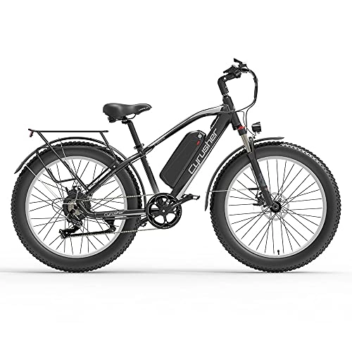 Bicicletas de montaña eléctrica : Extrbici Bicicleta eléctrica de montaña para Hombres y Mujeres con batería de Litio Impermeable de Banda Gruesa 48V16AH XF650 White