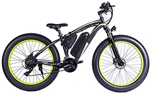 Bicicletas de montaña eléctrica : Fangfang Bicicletas Eléctricas, 1000W Bicicleta eléctrica, 26" Bicicleta de montaña, Fat Tire E-Bici, Suspensión 48V 13Ah de la batería de Iones de Litio Tenedor de MTB, Bicicleta (Color : Black)