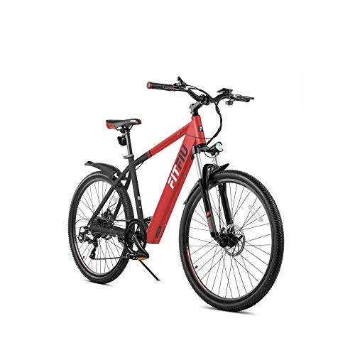Bicicletas de montaña eléctrica : FUJISOL Bicicleta elctrica roja 20 250W bateria Samsung 36V Shimano 6V-