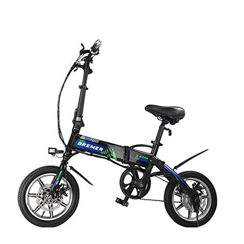 Bicicletas de montaña eléctrica : GTYW, Electric Bicycle, Folding Bicycle, 14', 20', Bicycle, Adult Moped, Mini, Adult Battery Car, 36V Battery Life 60km, 48v90km, 14'black-36V7.8A