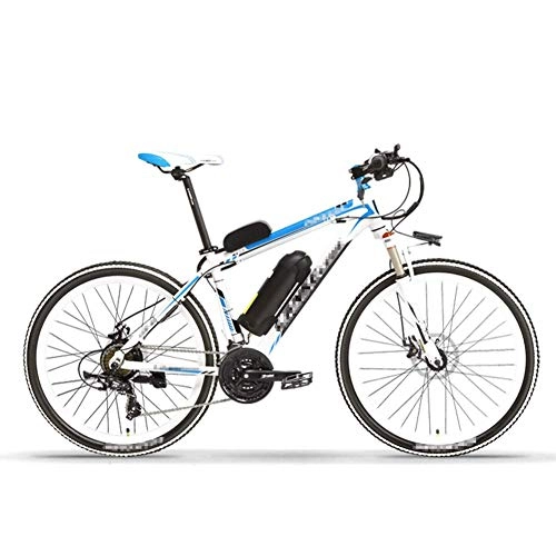 Bicicletas de montaña eléctrica : HLeoz Bicicleta eléctrica de Montaña, 26" Bicicleta Eléctrica Unisex Adulto 48V 10Ah Retirable Batería de Litio-Ion 240W y 21 Velocidades, Blue t