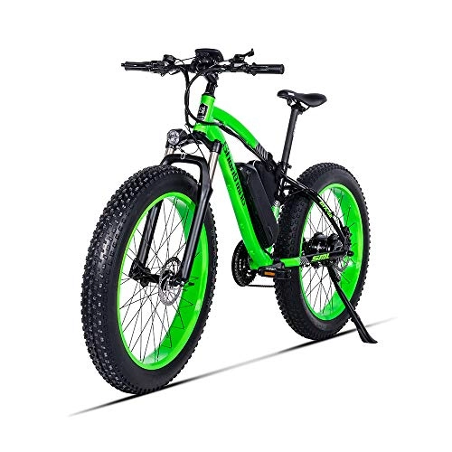 Bicicletas de montaña eléctrica : HUAEAST Bicicletas Electricas Neumaticos Bicicleta 26 Pulgada 500w 48V 17AH Bateria Litio Frenos de Disco Bicicleta(Verde)