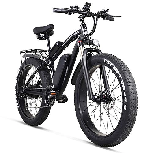 Bicicletas de montaña eléctrica : HUATXING E-Bici Bicicleta eléctrica 48V1000W Bicicleta eléctrica Montaña 4, 0 Fat Tire Bicicletas eléctricas Beach E-Bici eléctrica, Negro