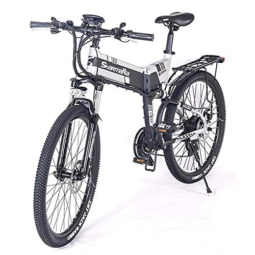 Bicicletas de montaña eléctrica : KPLM Bicicleta de montaña elctrica, Bicicleta elctrica Plegable de 26 Pulgadas, 36V 250W 10.4Ah, suspensin Completa Premium y Velocidad Shimano de 30 velocidades