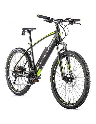 Bicicletas de montaña eléctrica : Leader Fox 27.5 Arimo 2020 - Bicicleta eléctrica de montaña para Hombre, Motor de Rueda Trasera Bafang m420 36 V 17, Color Negro y Verde