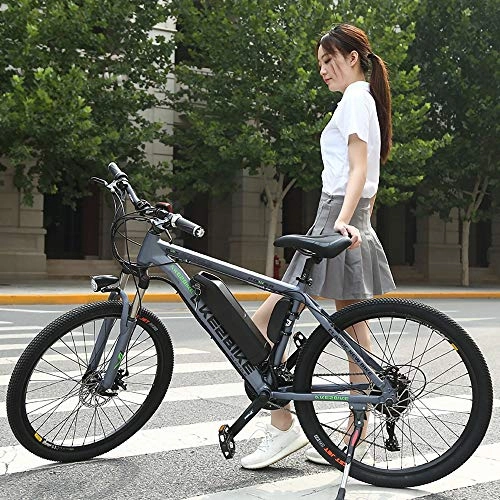 Bicicletas de montaña eléctrica : MRMRMNR Bicis Electricas Mujer, Bicicleta Adulto Hombres 36V350W, Neumáticos De 26 Pulgadas Bicicleta Moma, Transmisión De 27 Velocidades, Interruptor De 3 Modos, Pantalla HD