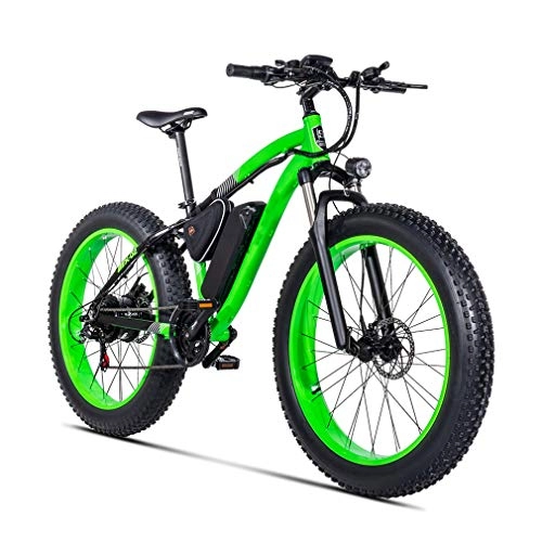 Bicicletas de montaña eléctrica : NYPB Adulto Bicicleta de Montaña Eléctrica, Neumático Gordo Grande de 26 Pulgadas * 4.0 Extraíble 48V 17AH Batería de Litio Motor de 500 W Proporciona un Máximo de 35 km / h, Verde, 48V 17AH