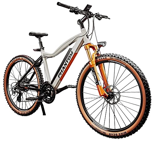 Bicicletas de montaña eléctrica : Phantom Instinct X | E-MTB | 29 pulgadas | 10, 5 Ah 380 Wh | Bicicleta de montaña eléctrica (crema)