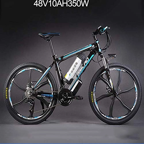 Bicicletas de montaña eléctrica : PHASFBJ Elctrico Bicicleta, Mountain Ebike 26 Pulgadas on Freno de Disco Hidrulico Shimano 21 Velocidades Bicis Electrica Batera de 48V 15Ah 350W, 48v10ah