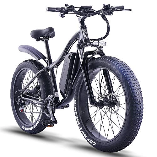 Bicicletas de montaña eléctrica : ride66 Bicicleta Electrica de Montaña para Adulto Hombre Mujer MTB 26" 1000W 48V 16Ah Ebike (Negro)