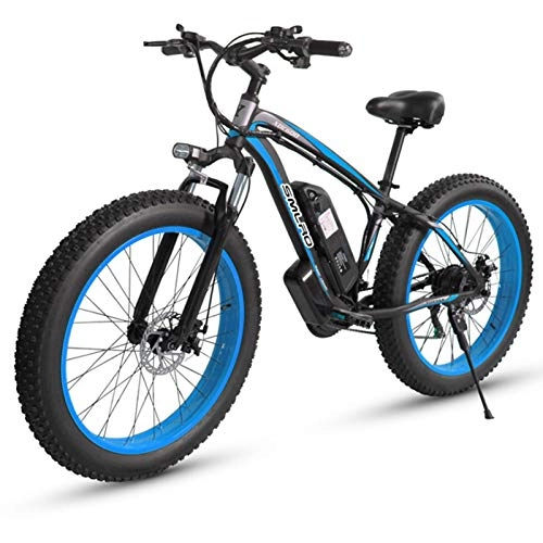 Bicicletas de montaña eléctrica : sunyu Bicicleta eléctrica de montaña 26 Pulgadas, Motor de 1000 W, 48 V, 18 Ah, batería extraíble, Bicicleta eléctrica para Adultosblack / Blue