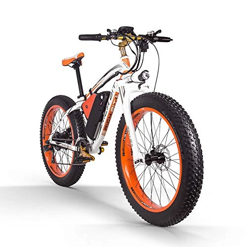 Bicicletas de montaña eléctrica : TOP022 E Bike Pedal Assist Bicicleta de nieve eléctrica para adultos, Rueda de 26 pulgadas Motor de 1000 W Batería de litio de 48 V, Pantalla LCD de bicicleta de freno de disco Shimano (en Europa)