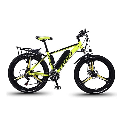 Bicicletas de montaña eléctrica : UNOIF 26 Pulgadas Bicicleta Eléctrica, Bicicleta De Montaña 350W 36V 13Ah Batería De Litio Extraíble Pas Delantera Y Posterior del Freno De Disco, Black Yellow