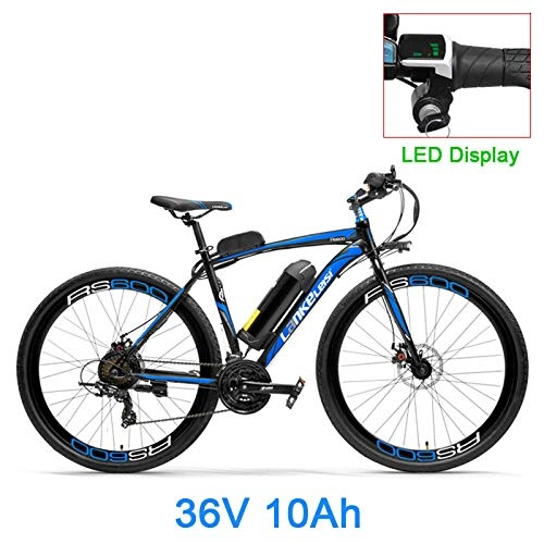 Bicicletas de montaña eléctrica : xianhongdaye 36V 10Ah / Super Power Bicicleta eléctrica batería de Litio Bicicleta eléctrica 700C Bicicleta de Carretera Freno de Disco Marco de aleación de Aluminio en Ambos Lados-LED Azul 10A