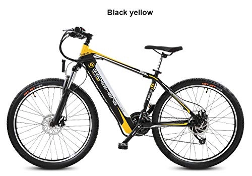 Bicicletas de montaña eléctrica : xianhongdaye Bicicleta eléctrica de 26 Pulgadas Batería de Litio 48V10ah Oculta en el Cuadro Bicicleta eléctrica Liviana Iluminación LED para automóviles-Amarillo Negro