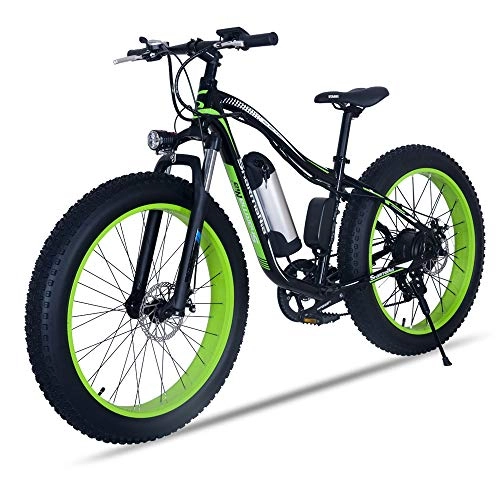 Bicicletas de montaña eléctrica : XXCY Bicicleta De Carretera 250w Bicicleta Eléctrica De Montaña Y Nieve, Batería 36v10.4ah, Neumático De Grasa De 26 Pulgadas, Bicicleta Eléctrica De 21 Velocidades Shimano (Green)
