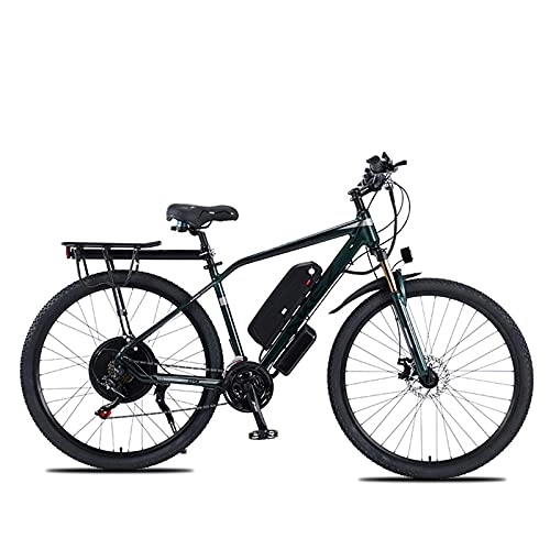 Bicicletas de montaña eléctrica : YIZHIYA Bicicleta Eléctrica, 29" Bicicleta de montaña eléctrica para Adultos, E-Bike de 21 velocidades, Frenos de Doble Disco, para Montar al Aire Libre Ebike, Verde, 48V 1000W 13AH