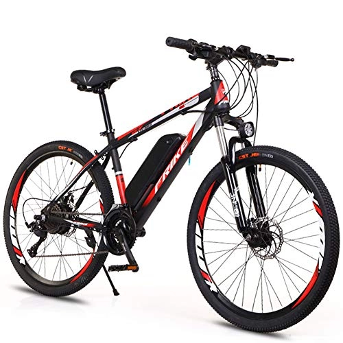Bicicletas de montaña eléctrica : YRXWAN Bicicletas eléctricas Ebikes de Acero al Carbono Bicicletas Todo Terreno, 26"36V 350W 13Ah Batería extraíble de Iones de Litio Ebike de montaña, Negro