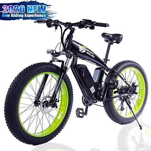 Bicicletas de montaña eléctrica : ZJGZDCP 350W Nieve Bicicleta 15AH / 48V batería de Litio 27 Velocidades Fat Tire Bicicleta eléctrica Mens Adultos de la E-Bici 26x4.0 Pulgadas Deportes de Bicicletas de montaña