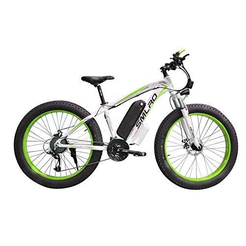 Bicicletas de montaña eléctrica : ZXL E-Bike 48V 350W / 500W1000W Motor 13Ah Batería de Litio Bicicleta Eléctrica 26 Pulgadas Fat Tire Bicicleta Eléctrica-Rojo 1000W 13Ah, Verde 1000W 13Ah