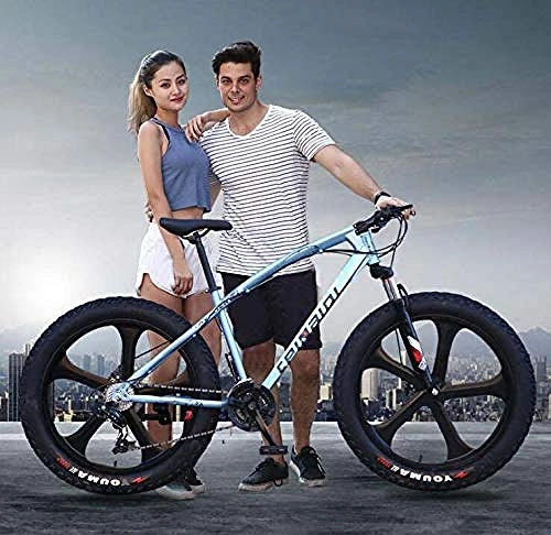 Bicicletas de montaña Fat Tires : Abrahmliy Bicicleta de montaña para Adultos Bicicleta de montaña de Cola Dura con Marco de Acero de Alto Carbono Doble Freno de Disco y Horquilla Delantera-B_26 Pulgadas 24 velocidades