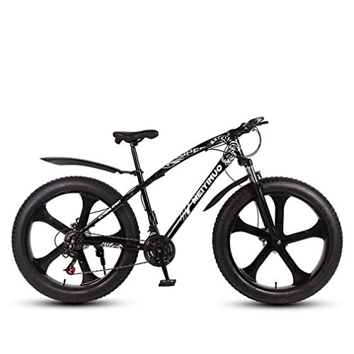 Bicicletas de montaña Fat Tires : ALQN Bicicleta de montaña Fat Tire para hombre adulto, bicicletas de playa de nieve de velocidad variable, bicicleta de crucero con freno de doble disco, ruedas integradas de aleacin de magnesio de