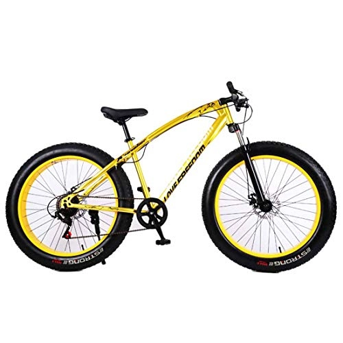 Bicicletas de montaña Fat Tires : Bicicleta De Montaña 26 Pulgadas Marco De Acero Al Carbono 21 Velocidades (24 Velocidades, 27 Velocidades) Bicicleta De Carretera, Oro, 24 Speed