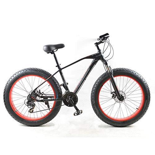 Bicicletas de montaña Fat Tires : Bicicleta de montaña Bicicleta 26in Fat Bike 24 Velocidades Fat Tire Snow Bicycles Hombre MTB Road Bikes, Rojo