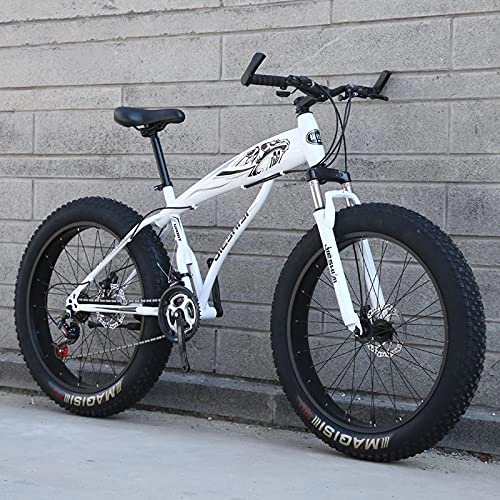 Bicicletas de montaña Fat Tires : Bicicletas de Montaña Bicicleta De Montaña Con Horquilla De Suspensión De 27 Velocidades Para Adultos, Bicicleta De Montaña De Doble Disco De 26 Pulgadas, Bicicleta De Carretera De(Color:blanco negro)