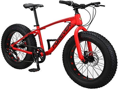Bicicletas de montaña Fat Tires : Bicicletas De Montaña, Los Niños De 20 Pulgadas De 9 Velocidades Bicicletas Fat Tire Anti-Slip, Marco De Aluminio De Doble Freno De Disco De La Bicicleta, Bicicleta De Montaña Rígidas ( Color : Red )