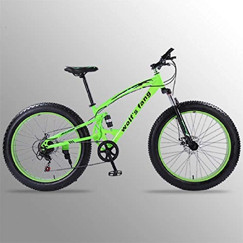 Bicicletas de montaña Fat Tires : cuzona Bicicleta Bicicleta de montaña 7 / 21 Velocidad 26 * 4 0 Bicicletas gordas Bicicleta de Carretera BMX Frenos de Doble Disco Bicicletas Snow Bike -Green_21speed_Russian_Federation